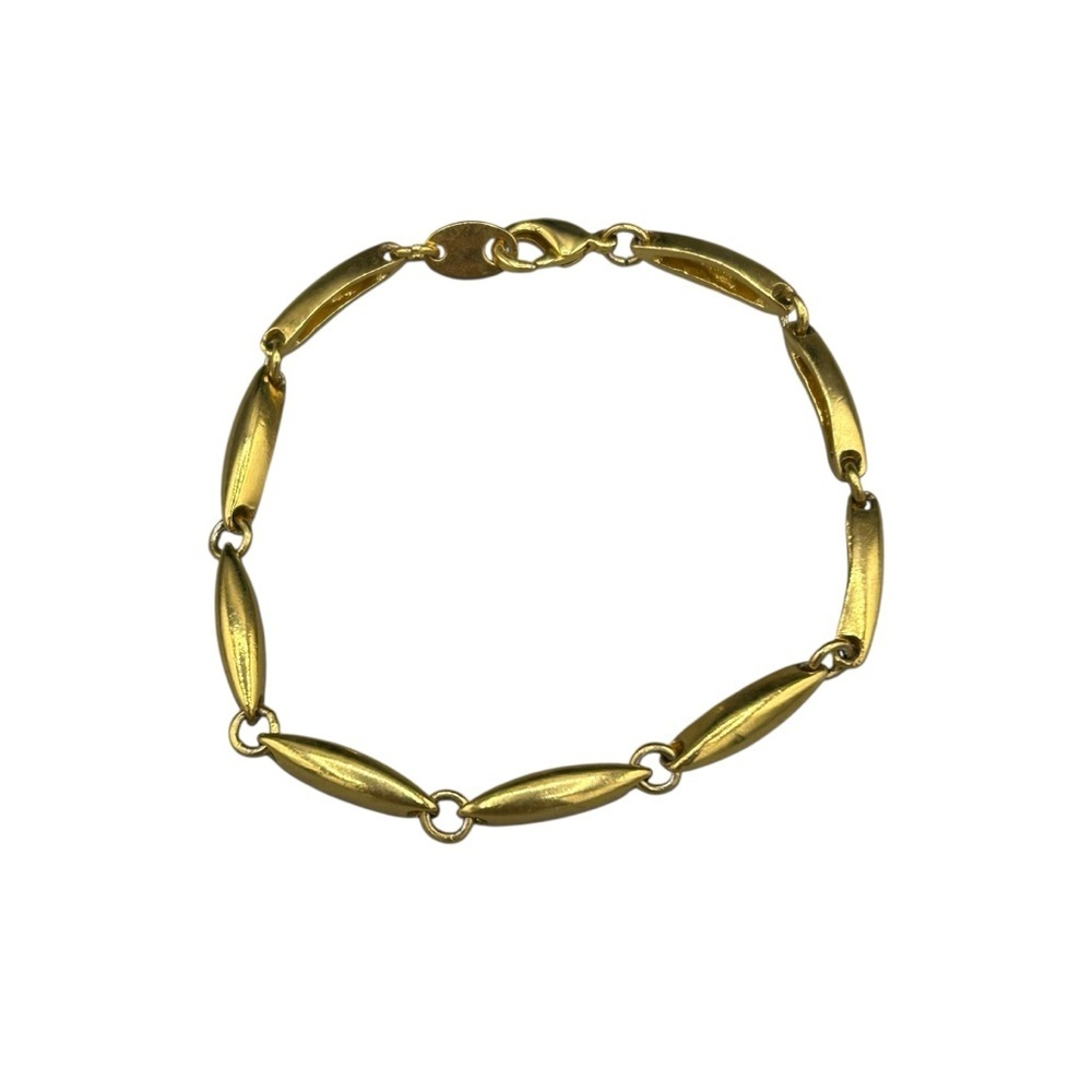 Vintage Gold Tone Link Bracelet | Minimalist Oval Chain | 7.25” Classic Jewelry